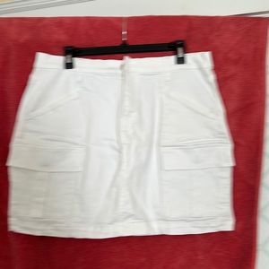 NWOT white jean mini skirt